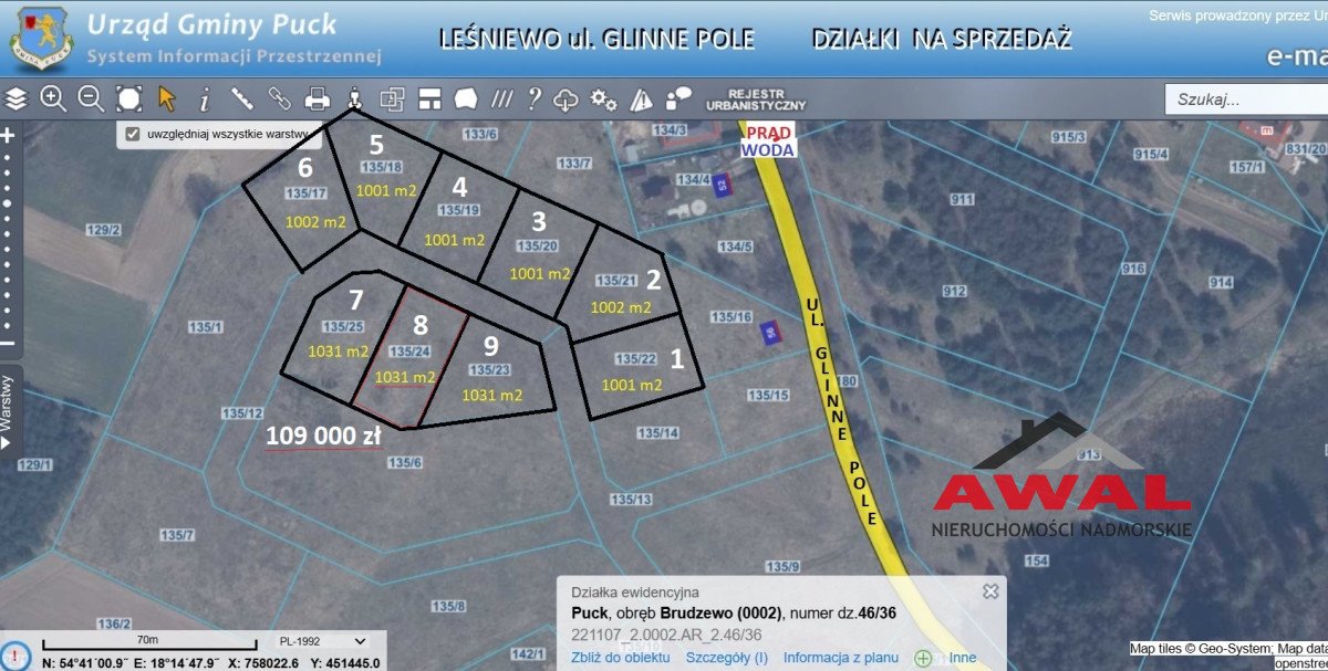 Działka budowlana na sprzedaż Leśniewo, Glinne Pole  1 001m2 Foto 4