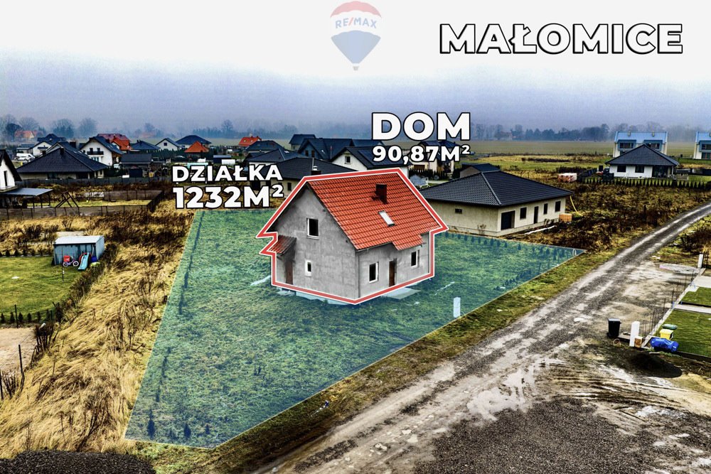 Nowoczesny dom 90,87 m² z dużą działką w Małomicach Małomice, Makowa  91m2 Foto 1