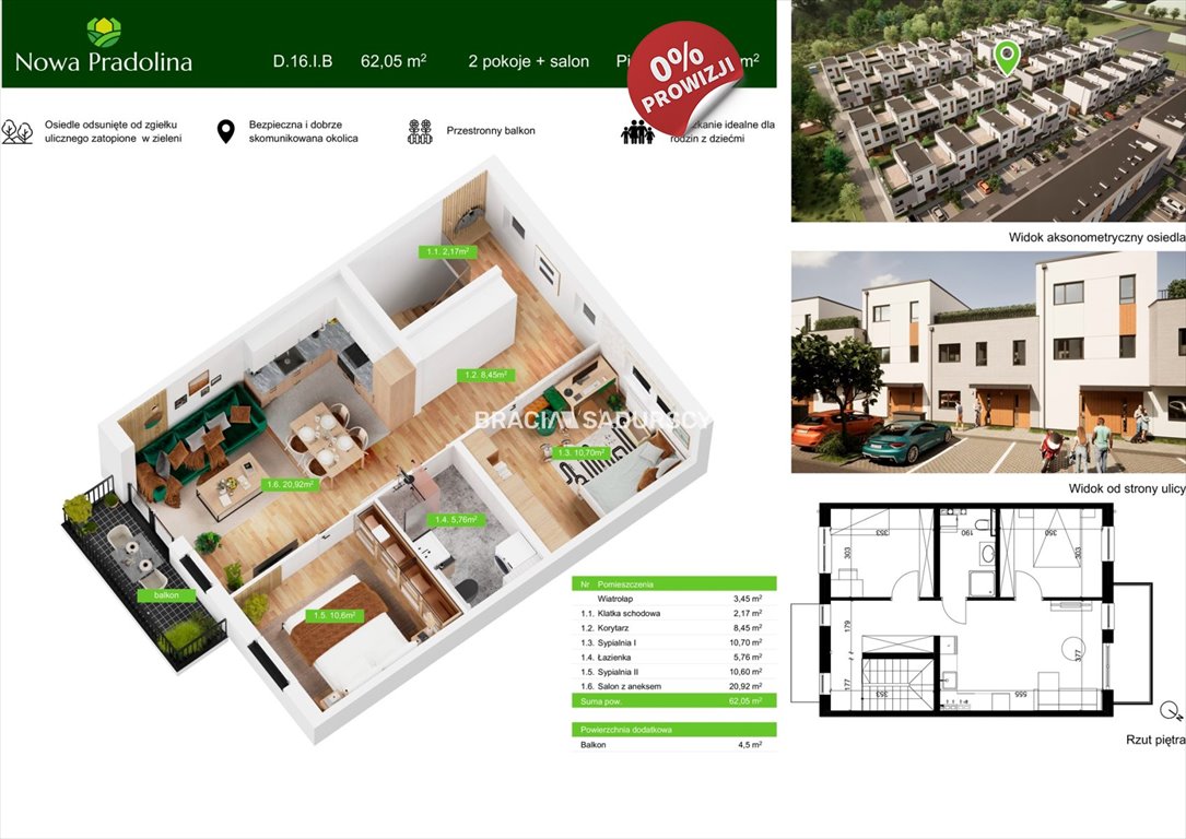 Mieszkanie trzypokojowe na sprzedaż Tarnów, Zabłocie, Skrzyszowska  62m2 Foto 1