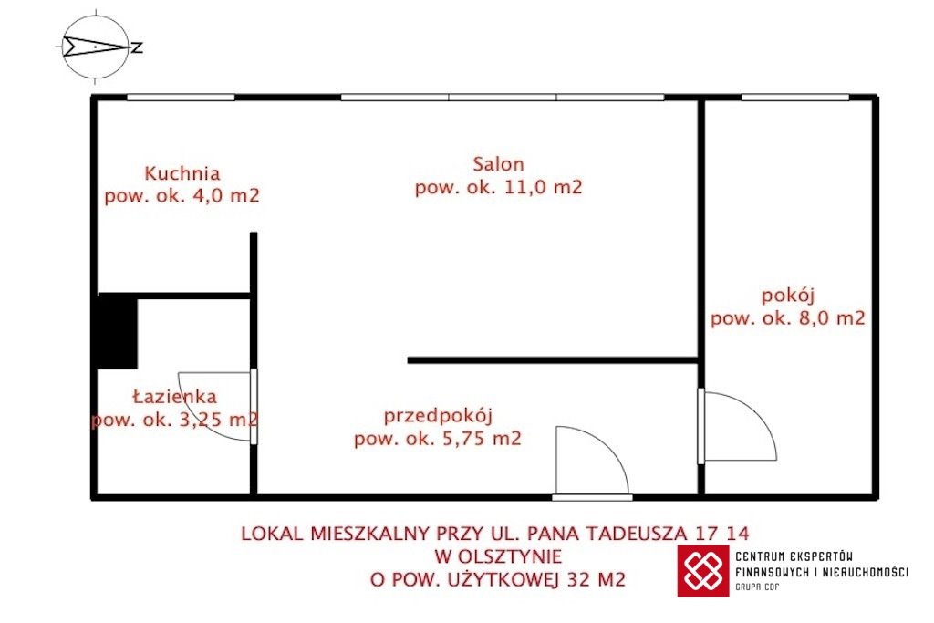 Mieszkanie dwupokojowe na sprzedaż Olsztyn, Pojezierze  32m2 Foto 8