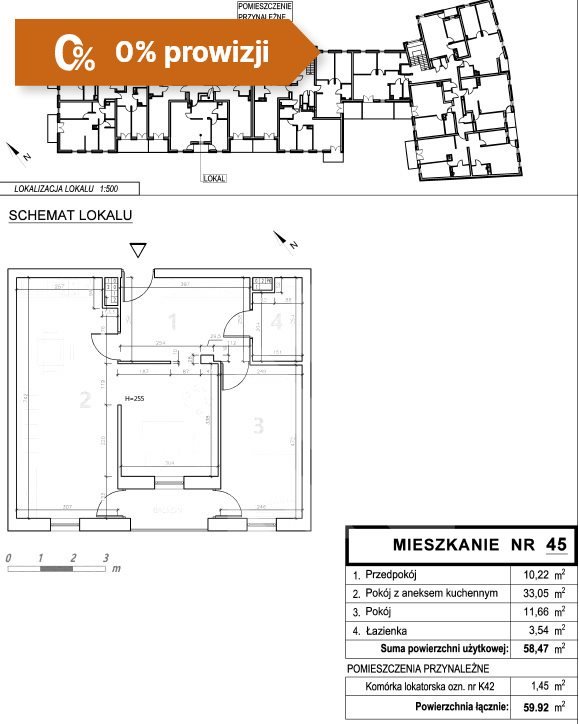 Mieszkanie trzypokojowe na sprzedaż Bydgoszcz, Szwederowo  58m2 Foto 4