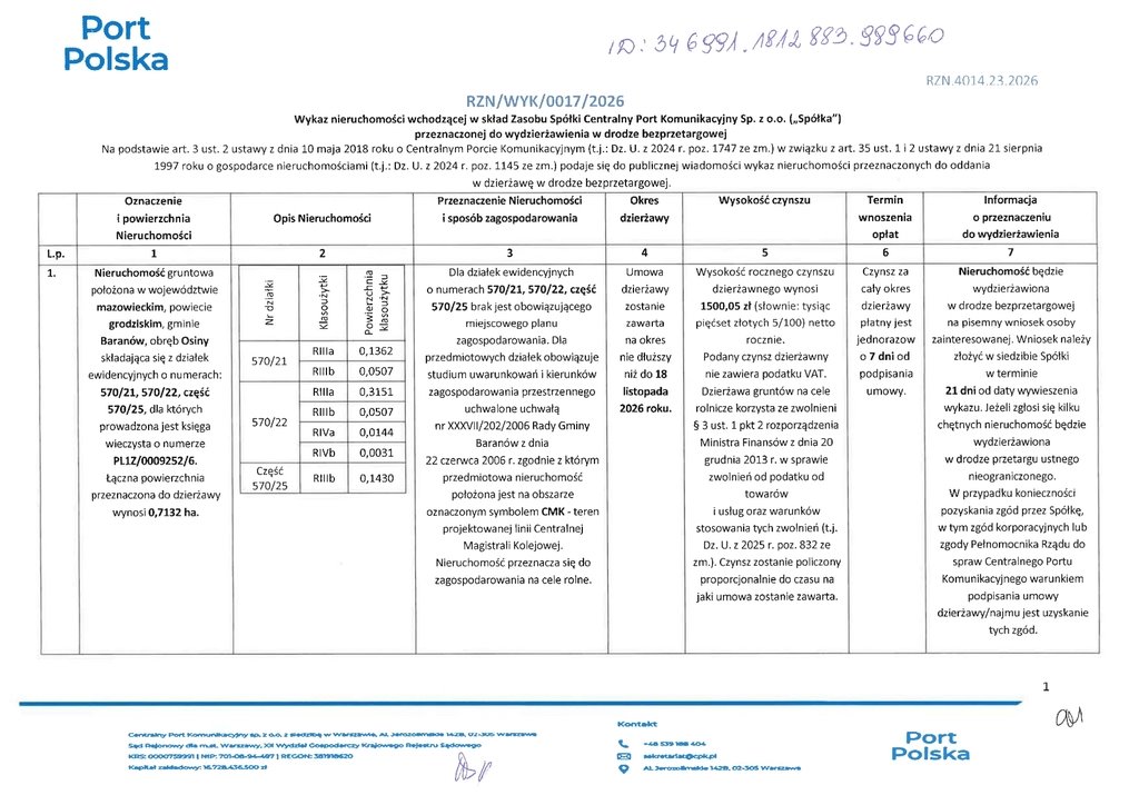 Działka do wynajęcia w Osinach, 7 132 m², atrakcyjna oferta Osiny  7 132m2 Foto 1