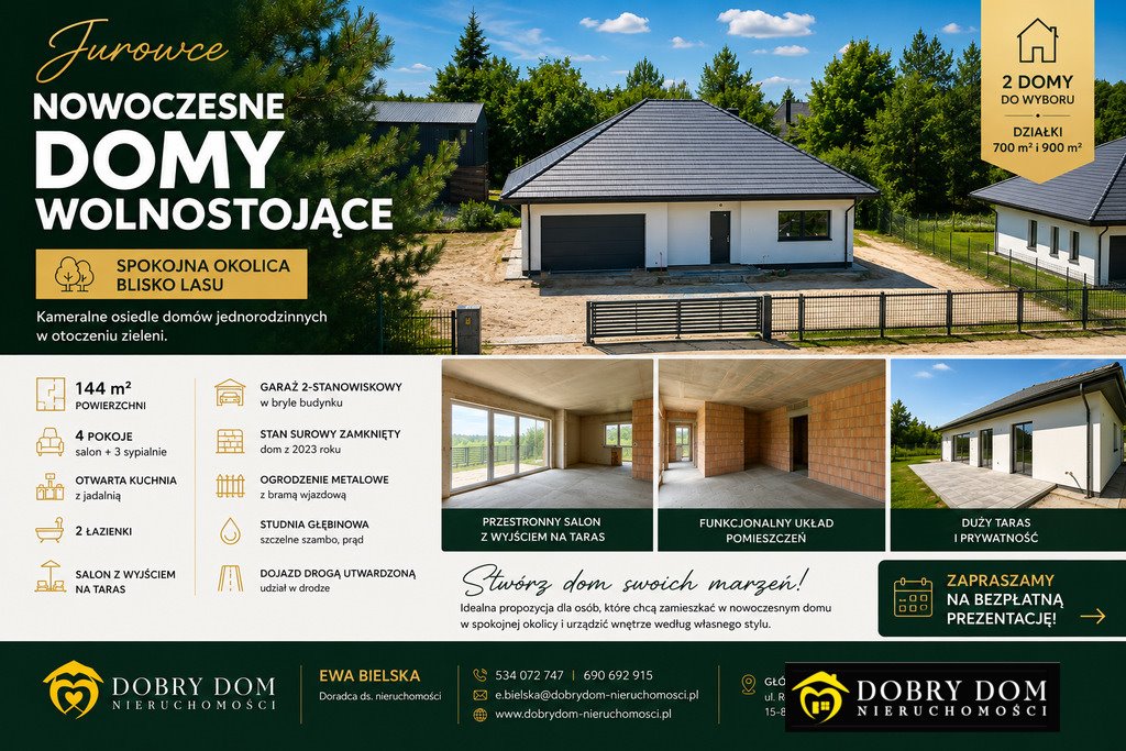 Dwa nowoczesne domy 144 m2 w Jurowcach, garaż, ogród Jurowce  144m2 Foto 1