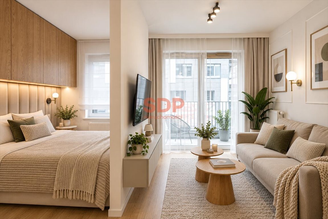 Wykończone studio z balkonem nad Odrą – prestiżowa inwestycja: Wrocław: Michalczyka
