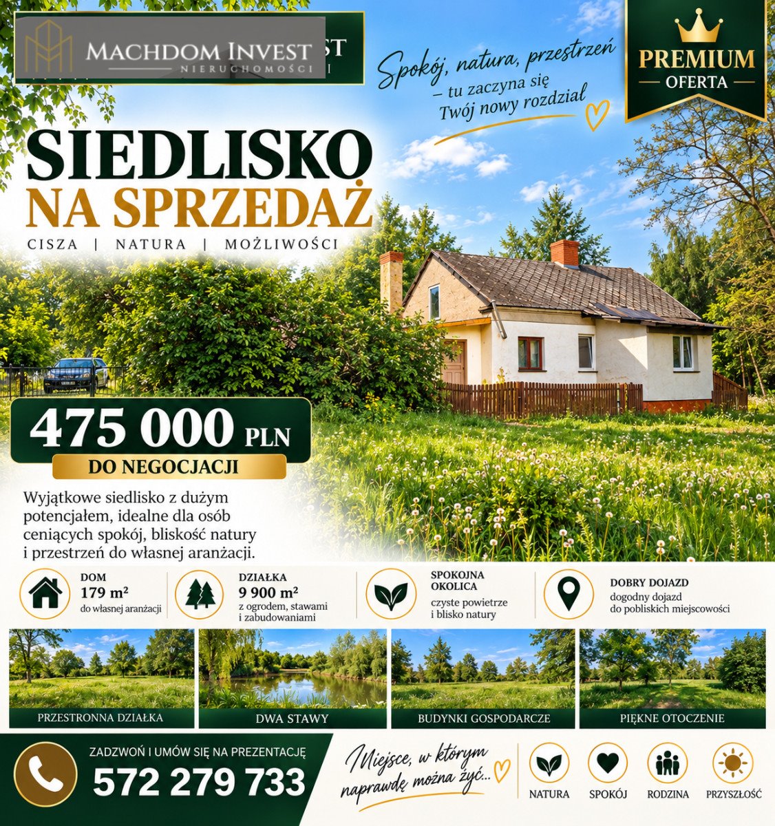 Siedlisko 220 m² na 99 arach w Obórkach.: Obórki