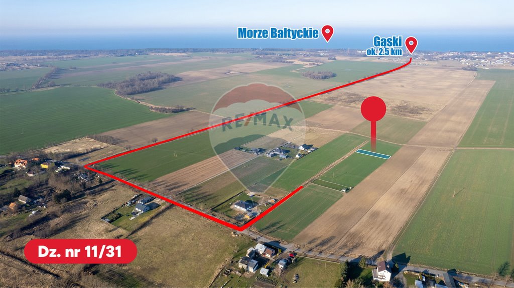 Działka 1065 m² pod dom blisko morza - media i infrastruktura Śmiechów  1 065m2 Foto 1