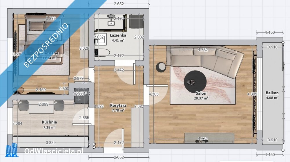 Mieszkanie dwupokojowe na sprzedaż Warszawa, Bielany, Renesansowa  46m2 Foto 1
