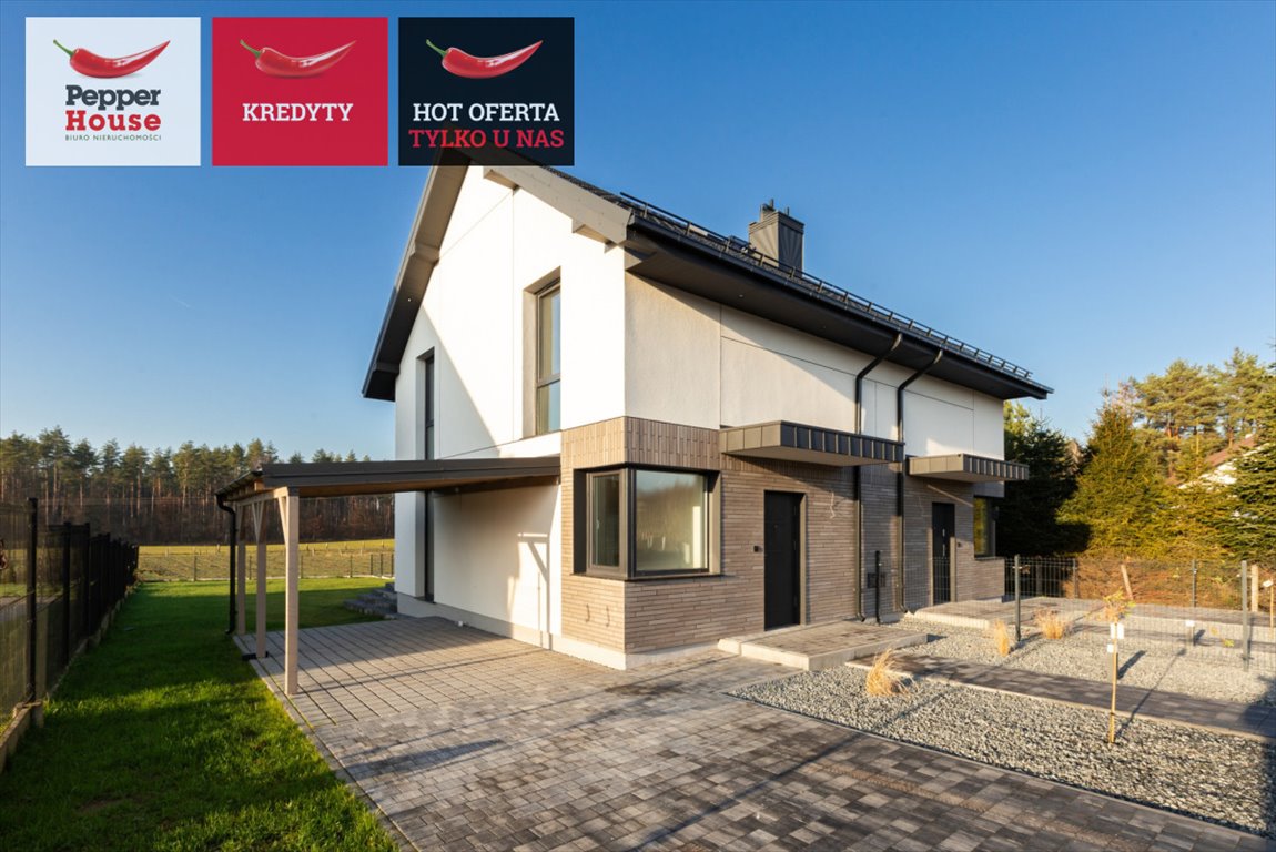 Dom bliźniak z dużym ogrodem i tarasem w Leśniewie Leśniewo, Piaskowa  75m2 Foto 1