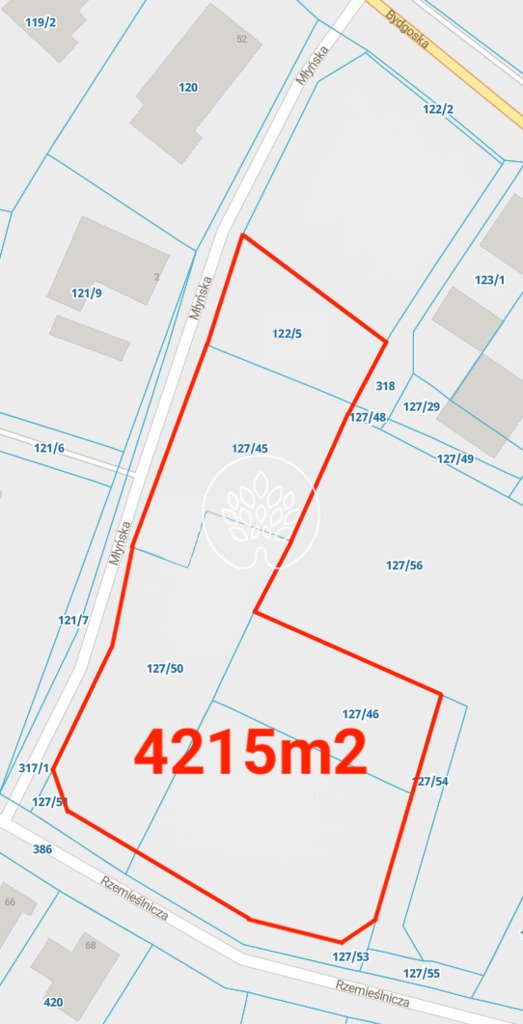 Działka inwestycyjna 4215 m² z mediami i dużym potencjałem Dąbrowa Chełmińska  4 215m2 Foto 1