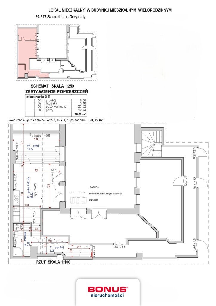 Mieszkanie 66 m² z antresolą i loftowym charakterem polecam Szczecin, Śródmieście-Centrum, Michała Drzymały  66m2 Foto 1