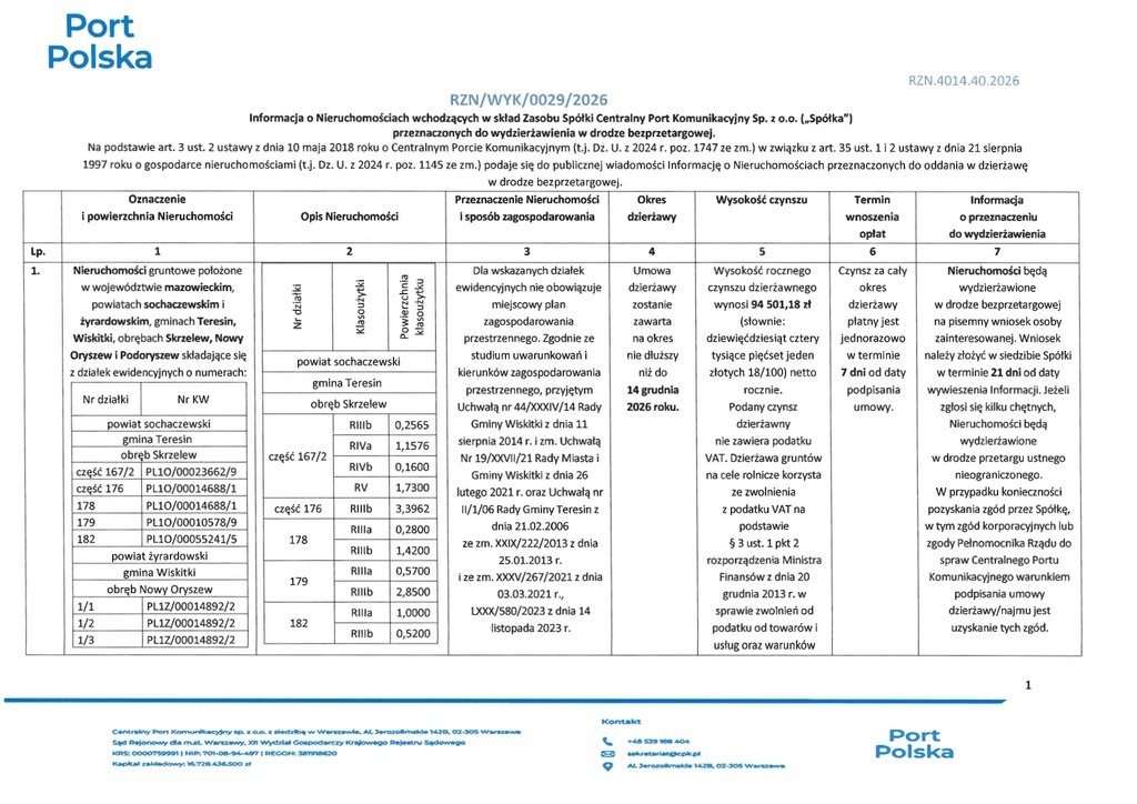 Działka do wynajęcia w Teresinie, 44,9 ha, CPK Teresin  449 306m2 Foto 1