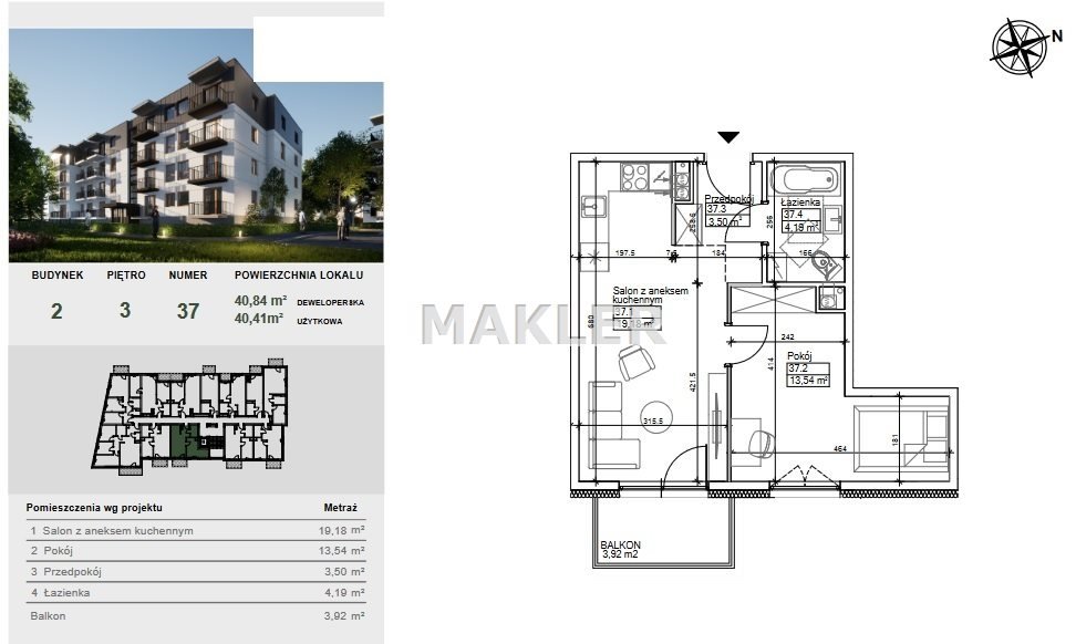 Mieszkanie dwupokojowe na sprzedaż Bydgoszcz, Szwederowo  40m2 Foto 6