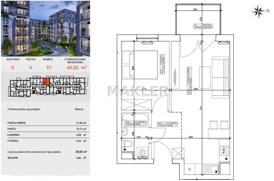 Mieszkanie dwupokojowe na sprzedaż Bydgoszcz, Bocianowo  40m2 Foto 5