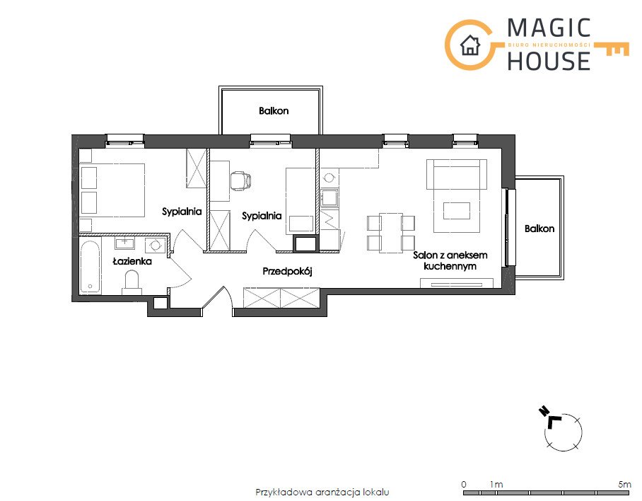 Nowoczesne 3 pok. z balkonami, widok na Zatokę Puck, Pogodna  56m2 Foto 1