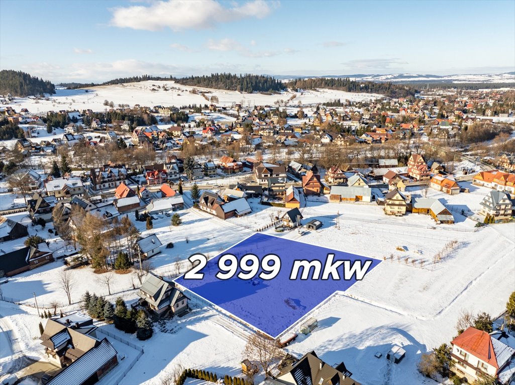 Polecam dużą działkę 2999 m² w centrum Szaflar z warunkami zabudowy Szaflary, Augustyna Suskiego  2 999m2 Foto 1