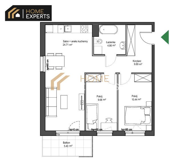 Mieszkanie trzypokojowe na sprzedaż Gdańsk, Barniewice, Aroniowa  59m2 Foto 1