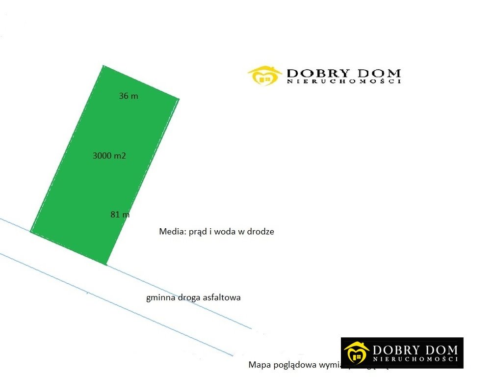 Działka 3000 m² w cichej okolicy, media, dojazd asfaltowy Ploski  3 000m2 Foto 1