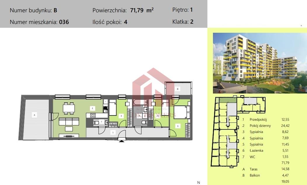 Mieszkanie czteropokojowe  na sprzedaż Rzeszów, Dworzysko, Technologiczna  72m2 Foto 1