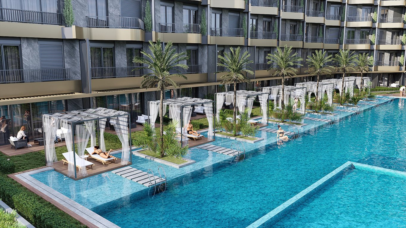 Nowoczesny apartament z widokiem na basen i morze Turcja, Antalya, Güzeloba, Muratpaşa, Antalya  80m2 Foto 1