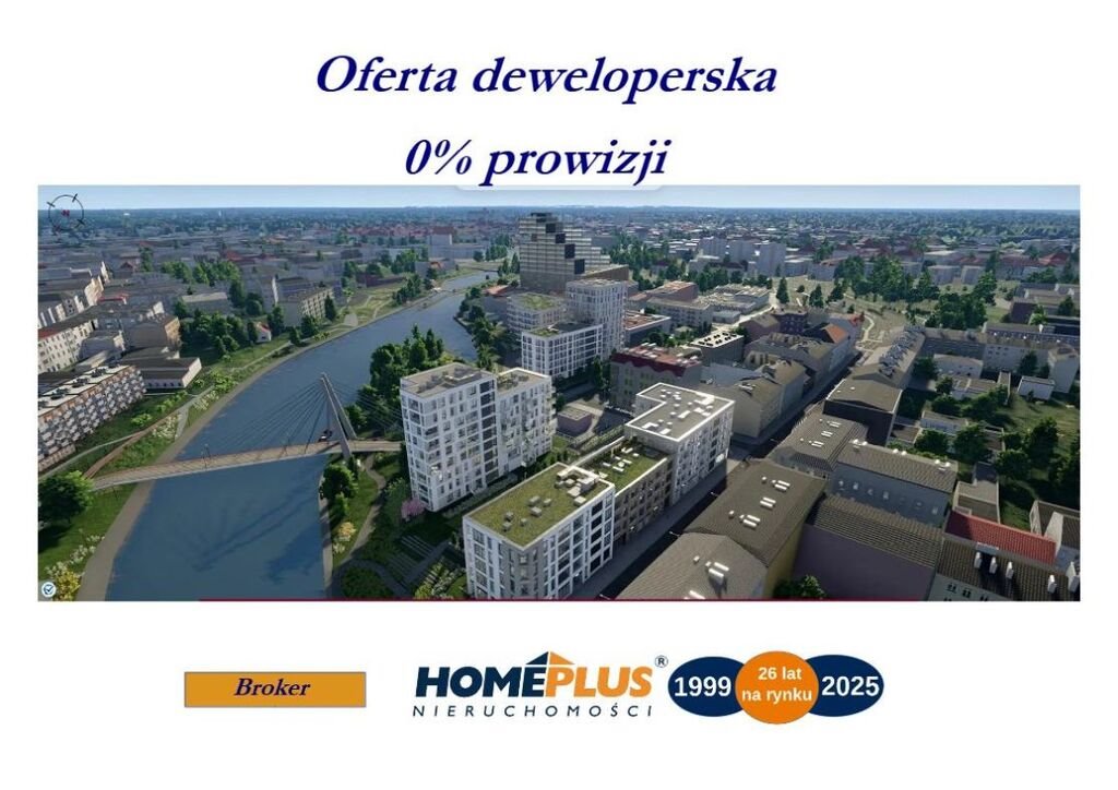 Nowoczesne 2-pokojowe mieszkanie z balkonem i dostępem do rzeki Bydgoszcz, Okole, Adama Naruszewicza  45m2 Foto 1