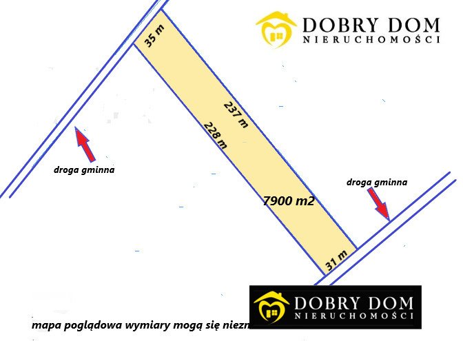 Działka 7 900 m² z dojazdem z dwóch stron, pod inwestycję Dąbrowa Białostocka  7 900m2 Foto 1
