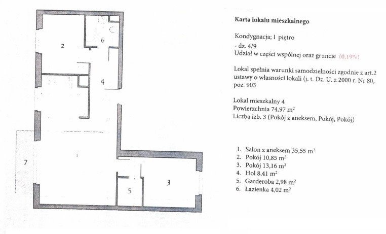 Mieszkanie trzypokojowe na sprzedaż Poznań, Rataje  75m2 Foto 2