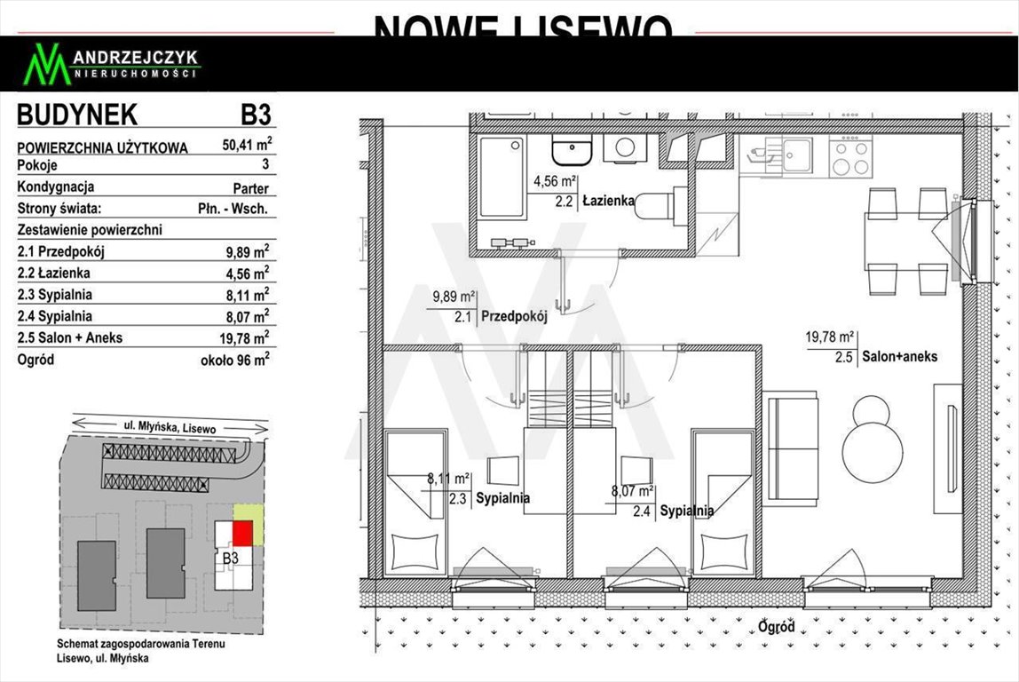 Nowe Lisewo: 50m2 z ogródkiem, deweloperski, gotowe! Lisewo, Nowe Lisewo, Nowe Lisewo, Młyńska  50m2 Foto 1