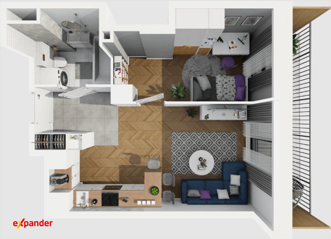 Polecam nowoczesne 36 m² z tarasem w centrum Łodzi Łódź, Zielona  36m2 Foto 1