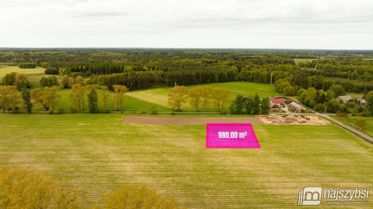 Działka 980 m² w Dąbrowie Nowogardzkiej - media w drodze Nowogard, Dąbrowa Nowogardzka  980m2 Foto 1