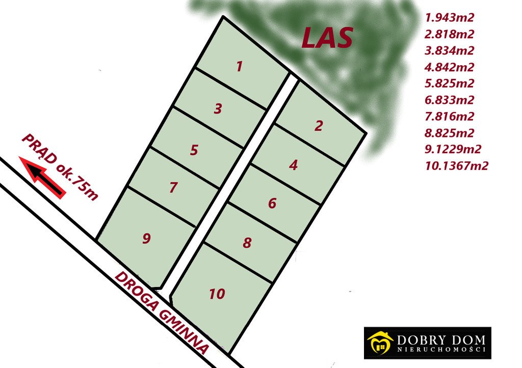 Urokliwe działki pod lasem, 816-1367 m², od 75 tys zł Suraż  943m2 Foto 1