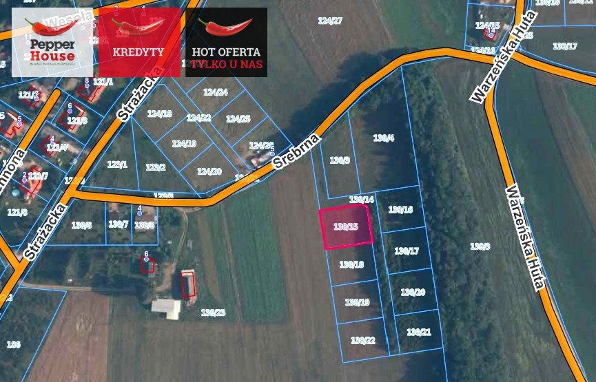 Na sprzedaż działka 1059 m² pod dom w Rębiskach Rębiska, Srebrna  1 059m2 Foto 1