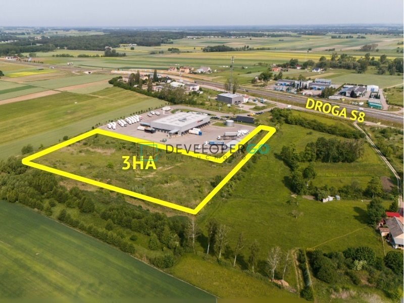 Działka przemysłowa 30 887 m² przy S8, gotowa pod inwestycję Złotoria  30 887m2 Foto 1