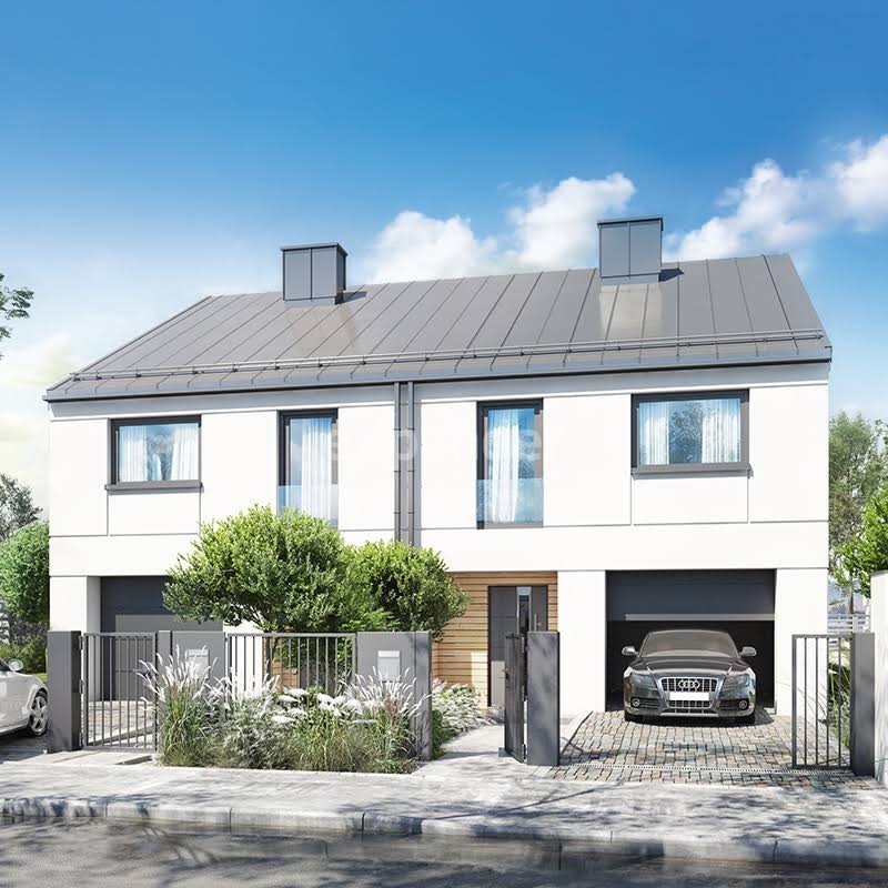 Nowoczesny dom bliźniak 123 m² w Miłosnej, stan surowy Miłosna  123m2 Foto 1