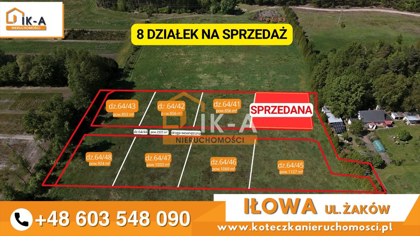 Działka budowlana na sprzedaż Iłowa, Iłowa, Żaków  856m2 Foto 1