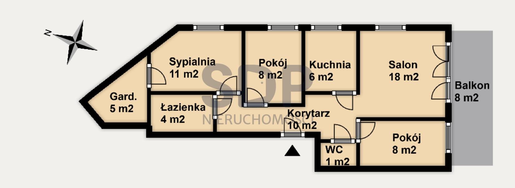 Mieszkanie czteropokojowe  na sprzedaż Wrocław, Krzyki, Klecina, Przyjaźni  74m2 Foto 2