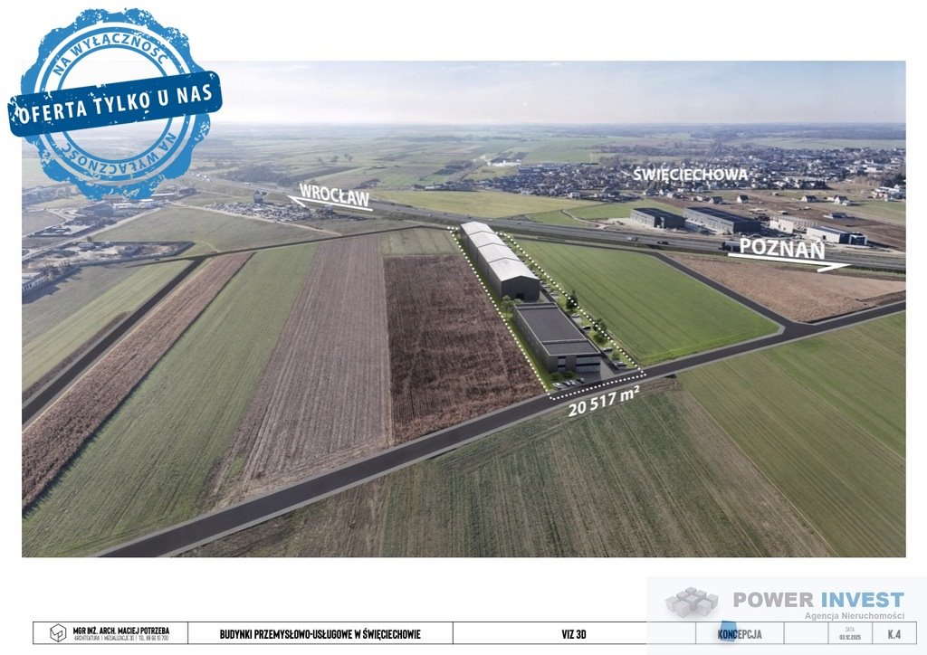 Duża działka inwestycyjna 2,05 ha przy S5, szybki dojazd Święciechowa  20 517m2 Foto 1