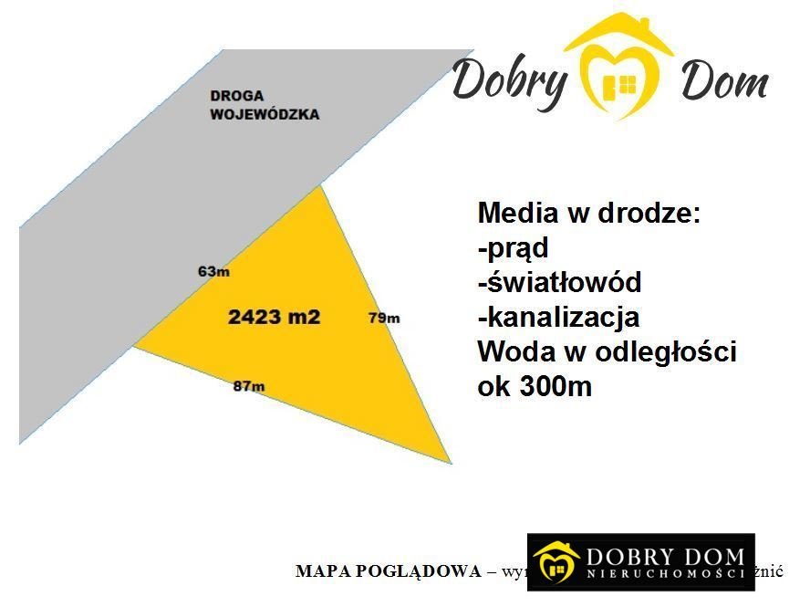 Działka z WZ, media, indywidualny zjazd, 2423 m² Dubicze Cerkiewne  2 423m2 Foto 1