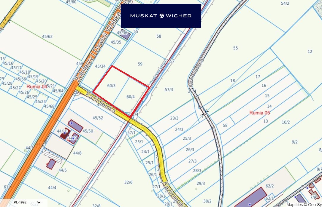 Działka usługowa 6 454 m² przy drodze asfaltowej w Rumii Rumia, I Dywizji Wojska Polskiego  6 454m2 Foto 1