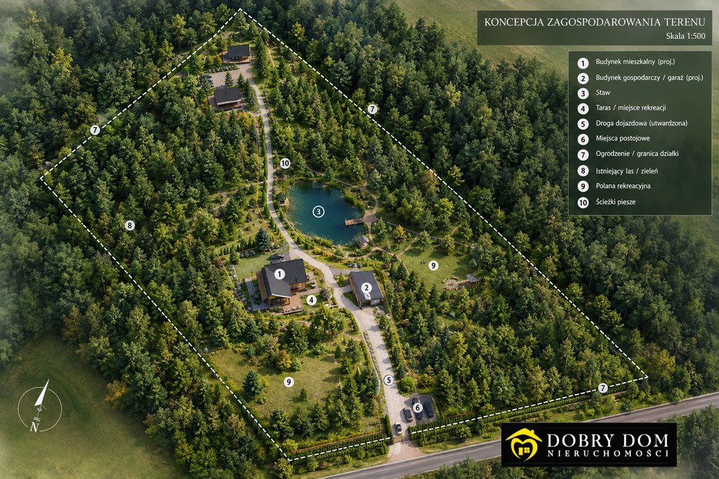 Na sprzedaż działka 60 400 m² w Mierkinie z projektem osady Mierkinie  60 400m2 Foto 1