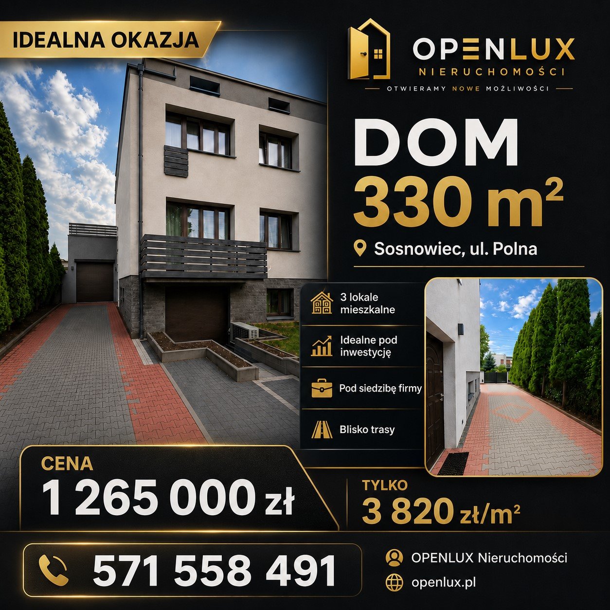 Polecam duży dom 330 m² z potencjałem inwestycyjnym w Sosnowcu Sosnowiec, Polna  330m2 Foto 1