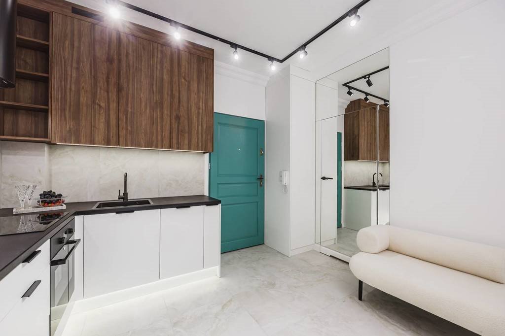 Nowoczesne 28 m2 z meblami na wymiar i projektem Poznań, Garbary  28m2 Foto 1