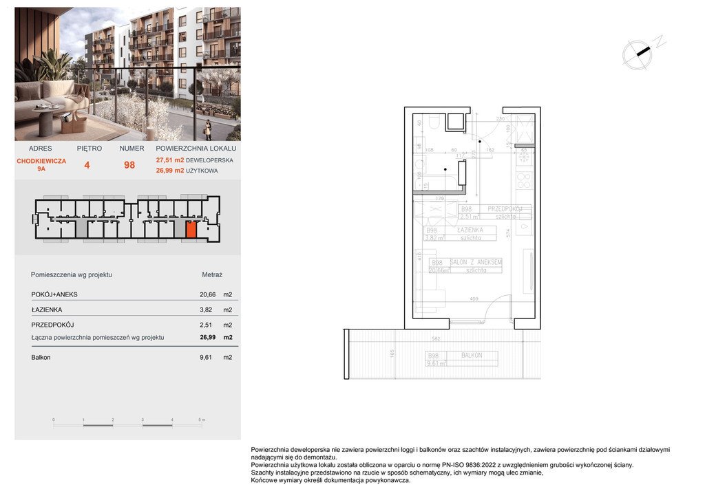 Atrakcyjne 27,18 m² w Bielawach – idealne dla singla lub pod inwestycję Bydgoszcz, Bielawy, Jana Karola Chodkiewicza  27m2 Foto 1