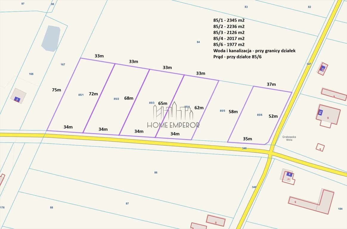 Polecam działki 2345 m² z warunkami zabudowy w Grabowskiej Woli Grabowska Wola-Kolonia  2 345m2 Foto 1