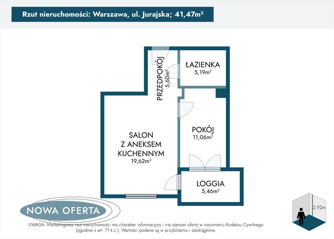 Mieszkanie dwupokojowe na sprzedaż Warszawa, Ursynów, Jurajska  41m2 Foto 2