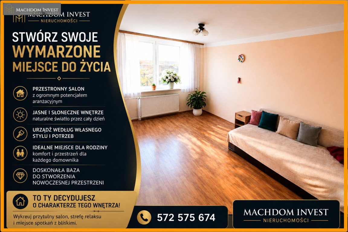 Do sprzedania przestronne 58m² mieszkanie z wyposażeniem w centrum Nidzicy Nidzica  56m2 Foto 1