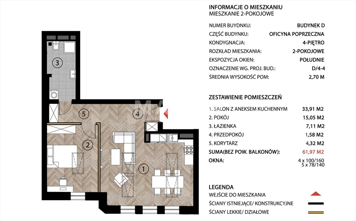 Mieszkanie dwupokojowe na sprzedaż Łódź, Narutowicza  62m2 Foto 11