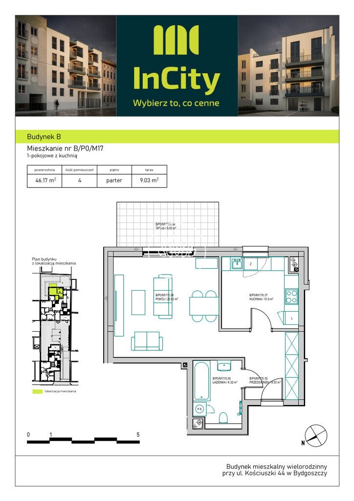 Kawalerka na sprzedaż Bydgoszcz, Śródmieście, Tadeusza Kościuszki  46m2 Foto 3