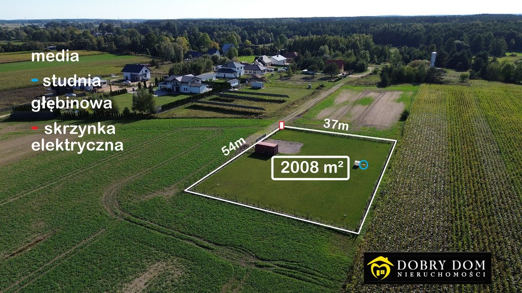 Działka budowlana 2008 m² z uzbrojeniem i ogrodzeniem polecam! Turośń Dolna  2 008m2 Foto 1
