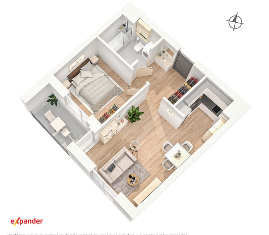 Polecam nowoczesne 2-pokojowe mieszkanie 40,4 m² z balkonem w centrum Wrocławia Wrocław, Powstańców Śląskich, Powstańców Śląskich  41m2 Foto 1