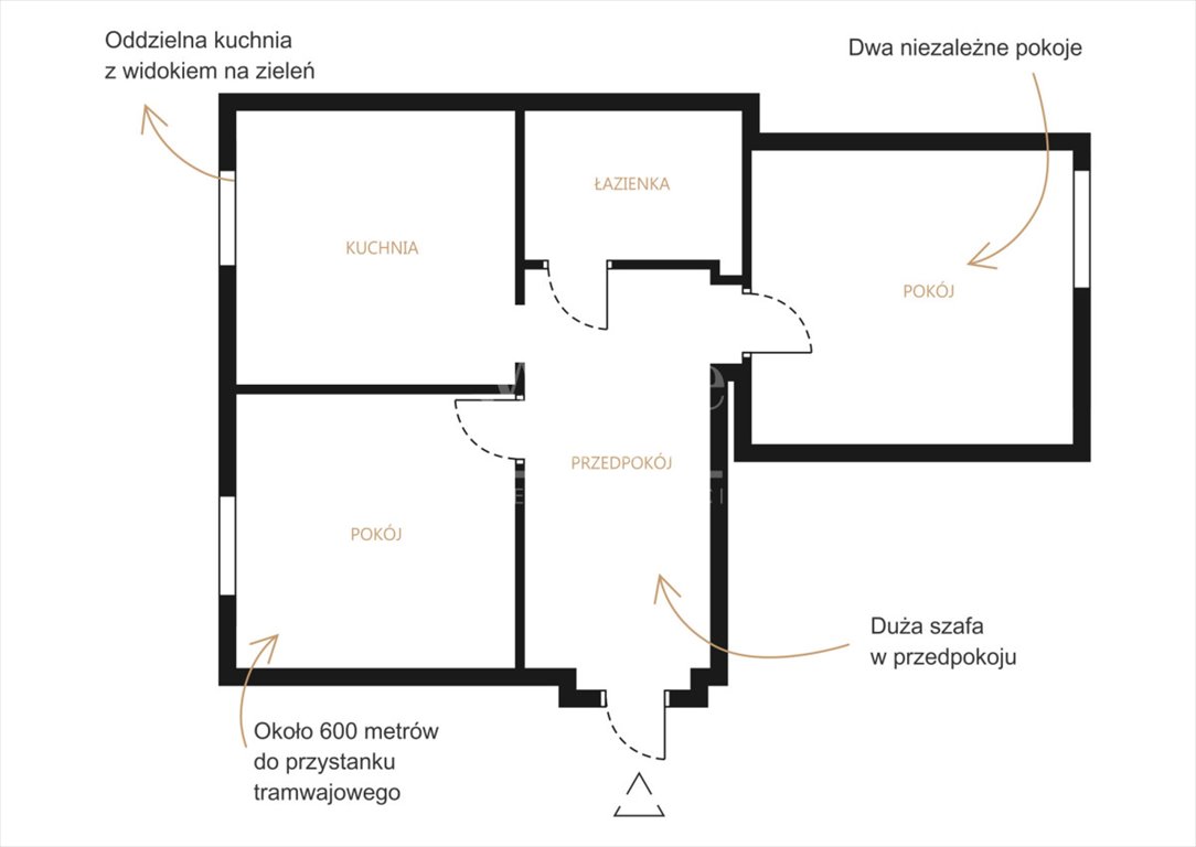 Mieszkanie dwupokojowe na wynajem Gdańsk, Wrzeszcz, Partyzantów  49m2 Foto 5